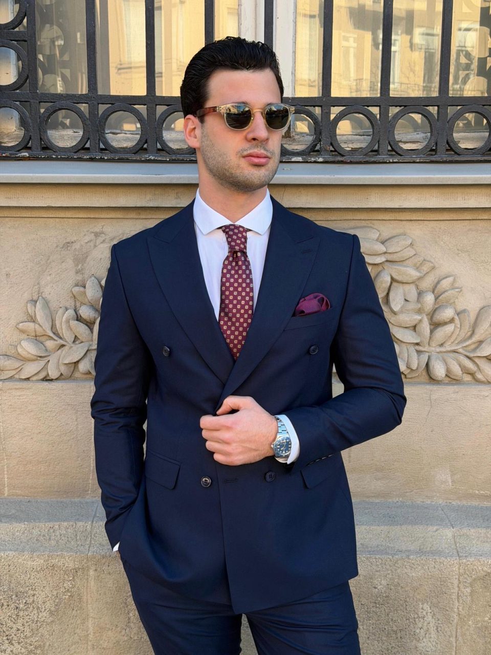 Navy Double Breasted Odelo