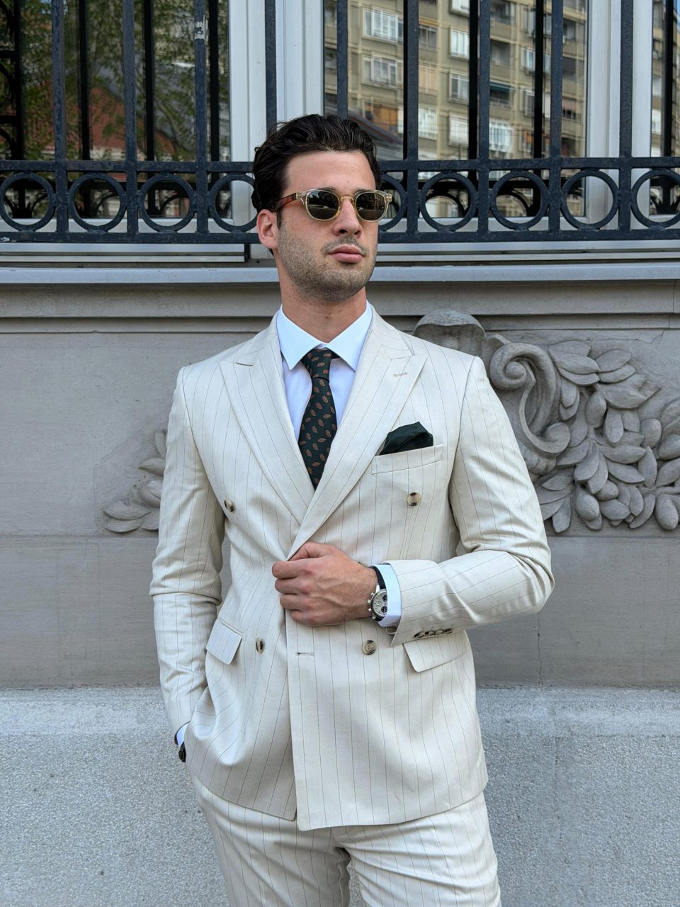 Light Beige Double Breasted Odelo